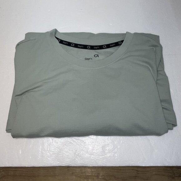 GapFit Mens Activewear T-Shirt XL Light Green Short Sleeve Gym Casual NEW - Picture 1 of 12